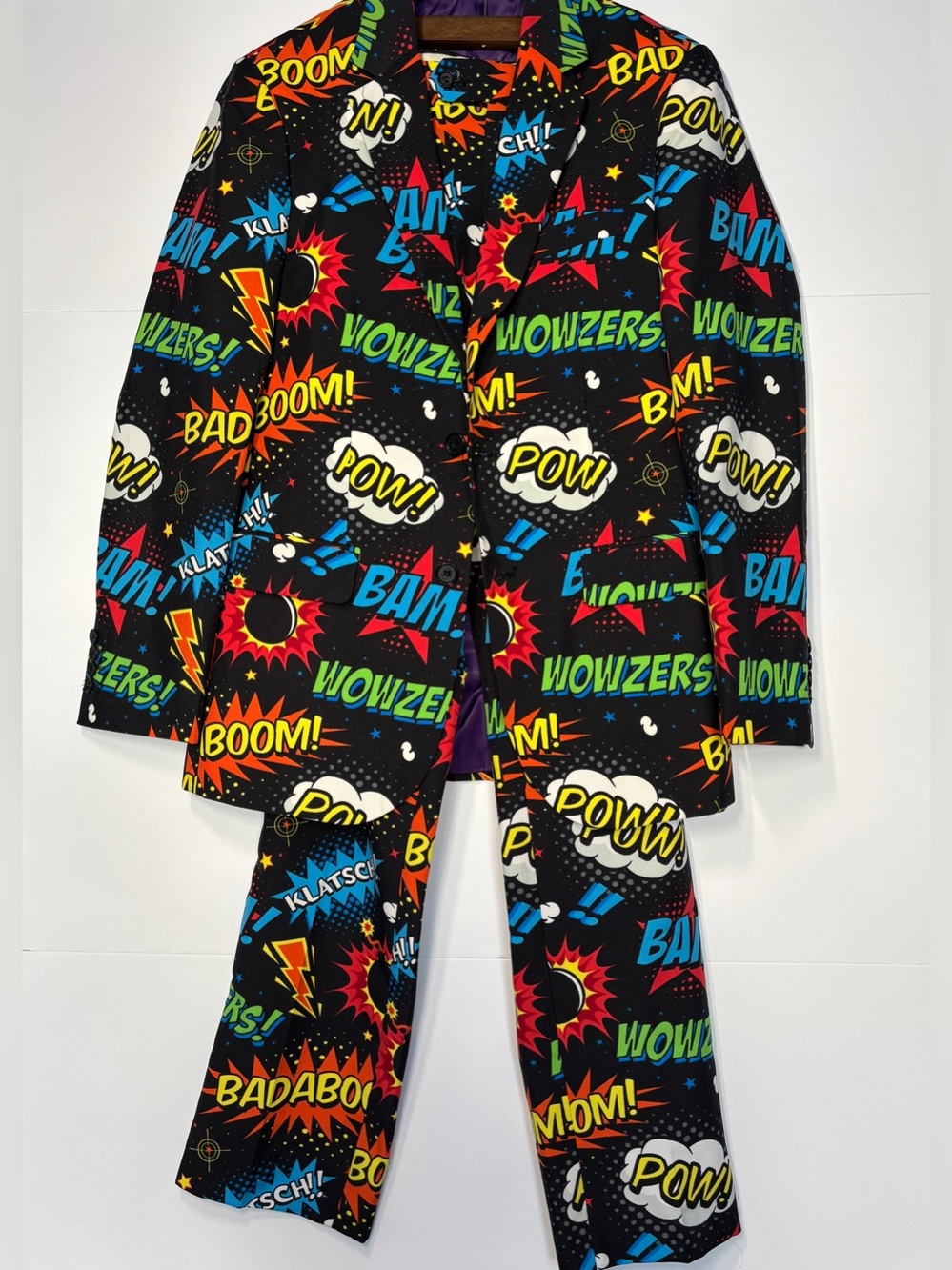 OppoSuits Badaboom Comic Book Suit Blazer Pant Set Men’s US 36 Costume Halloween
